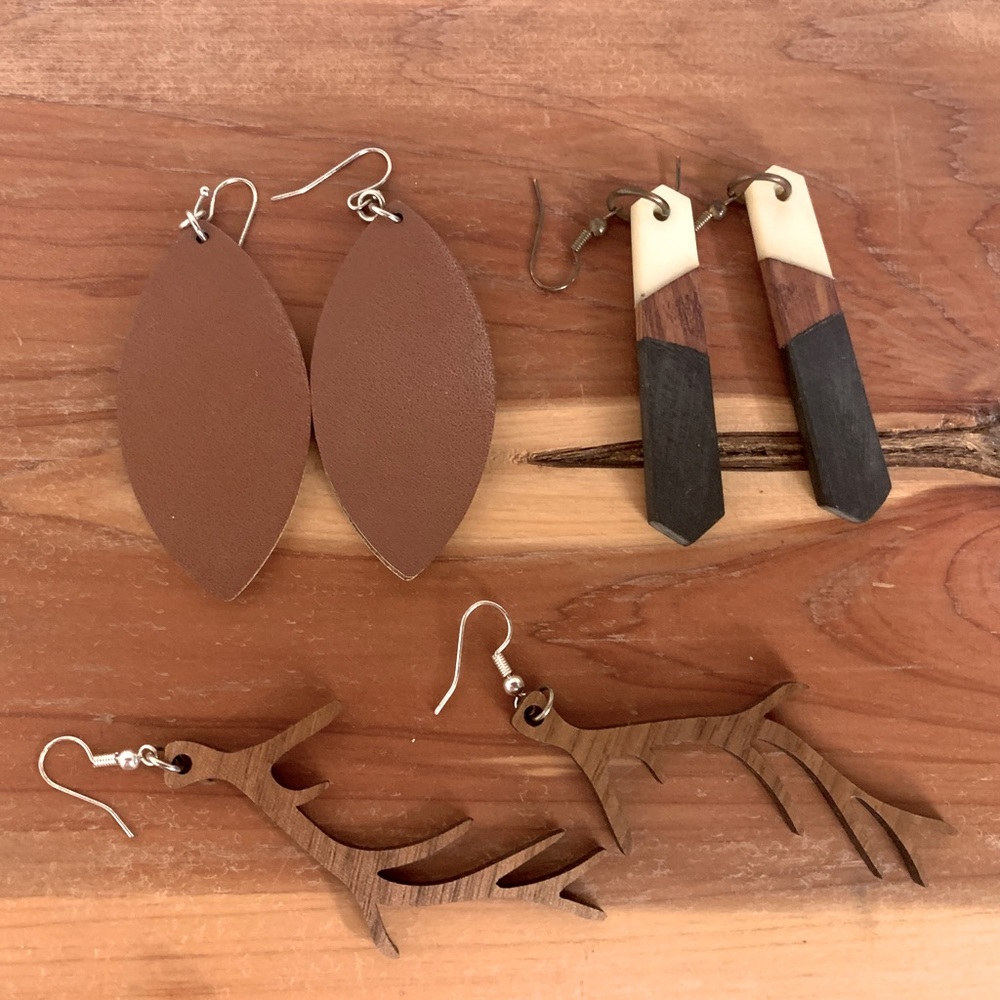 Bundle 4 for $20 or $8 separately. Rustic earring set